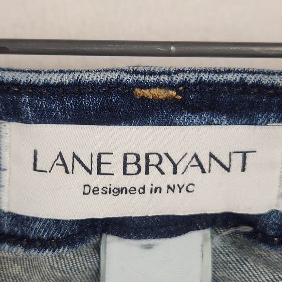 Lane Bryant Jeans Mid Rise Super Stretch Bootcut Women Plus 24R Blue Distressed - Picture 3 of 16